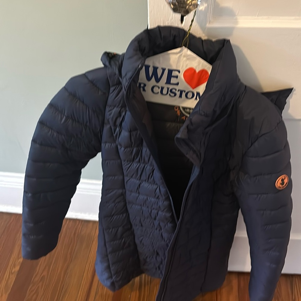 Moose Knuckles Women's Navy Quilted Puffer Jacket